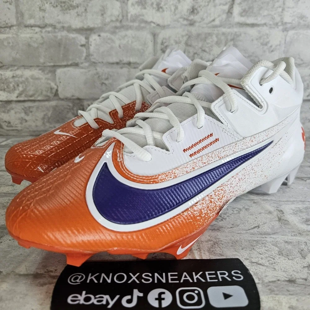 Nike Vapor Edge Elite 360 2 Clemson Tigers Football Cleats FJ5746-108 Size 12